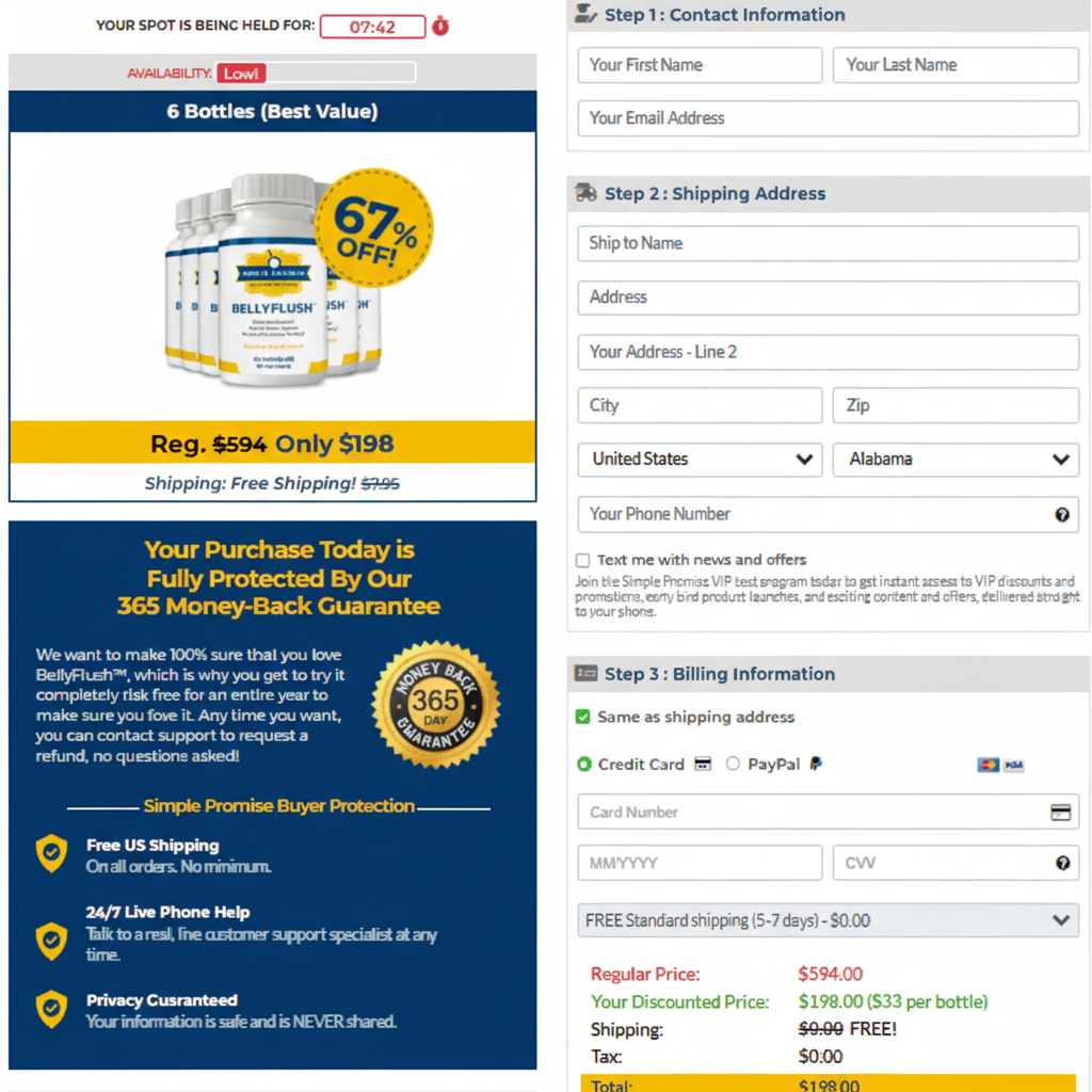 Bellyflush secure checkout page